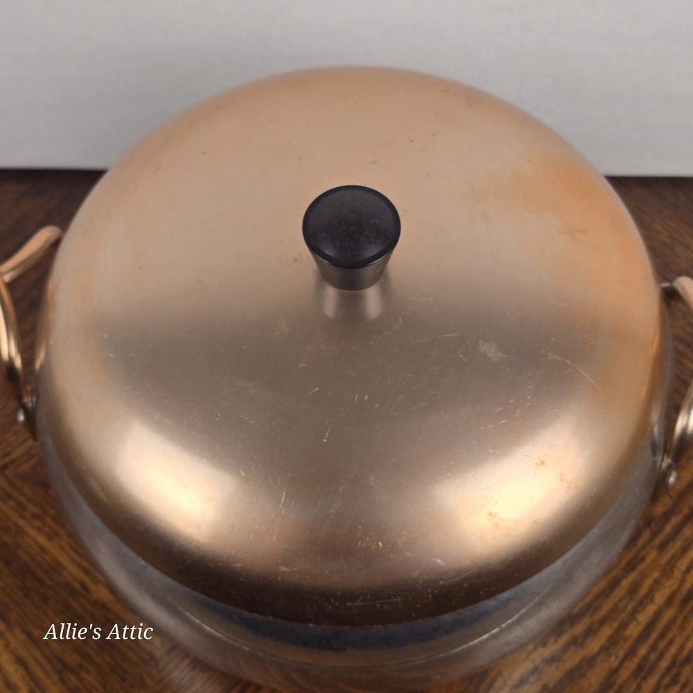 Wear-Ever Hallite Stockpot Aluminum Cooper 5.5 Qt Handles Lid Sauce Pan #2106 - Picture 7 of 12